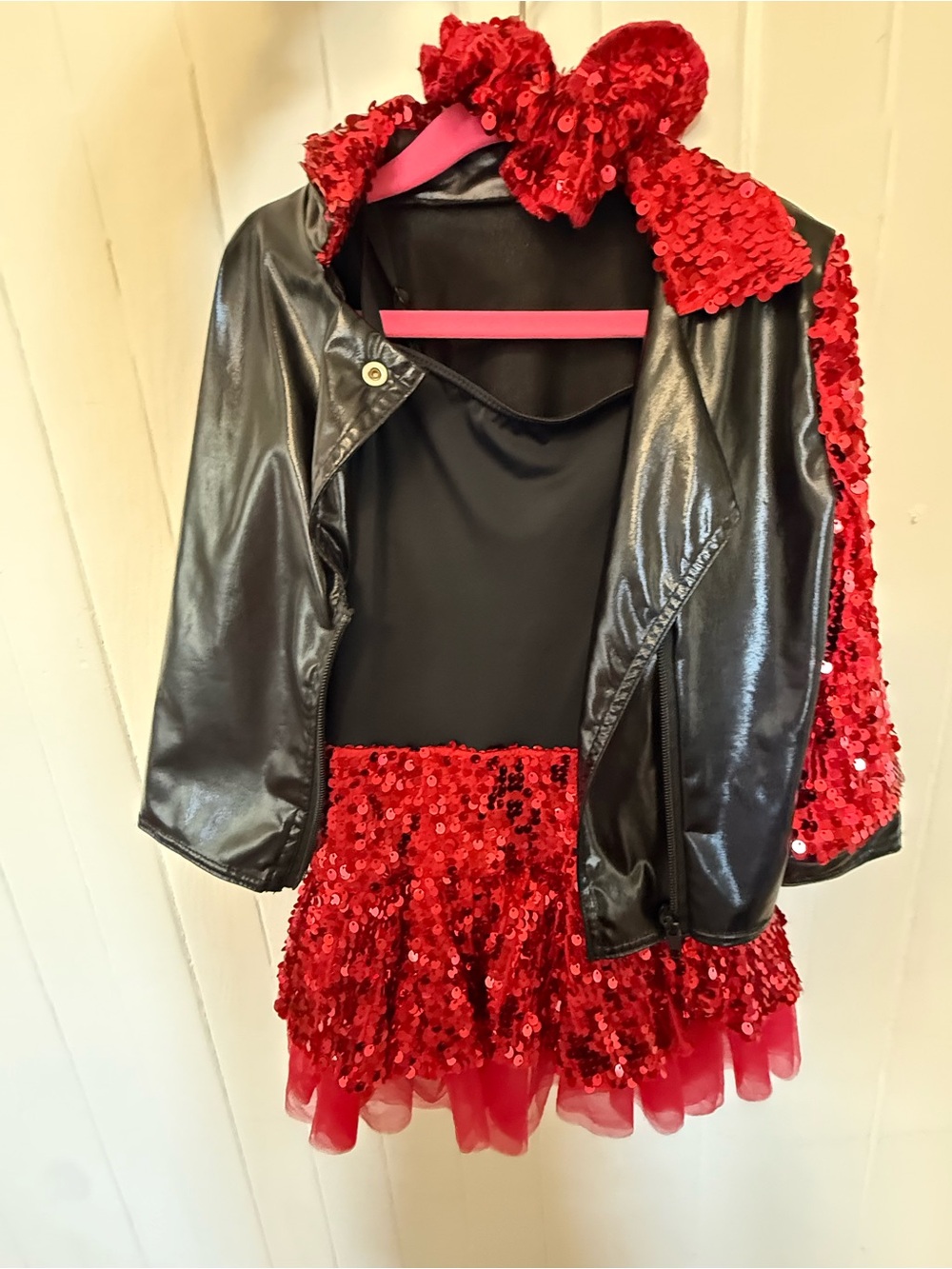 Kids Red Sequin Tutu Jacket Set